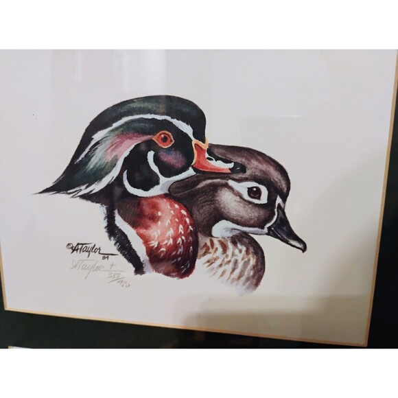 Alice Taylor Duck Prints, Signed, Numbered & Framed 1984, 4 Reflections Mallards - Picture 4 of 10